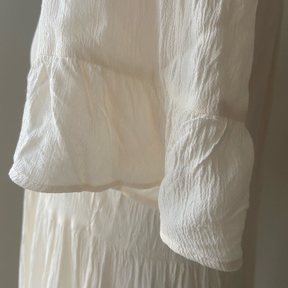 NWT pretty crème cotton Old Navy pleated cotton dress with feminine details - Picture 3 of 11